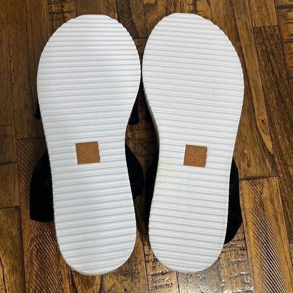 Caslon sandals Black suede platform Joelle twist with sling back elastic sz 7.5 - Picture 7 of 10